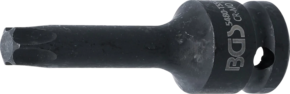 Levegős dugókulcs | Hossz 75 mm | 12,5 mm (1/2") | T-profil (Torx) T55