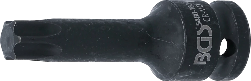 Levegős dugókulcs | Hossz 75 mm | 12,5 mm (1/2") | T-profil (Torx) T60