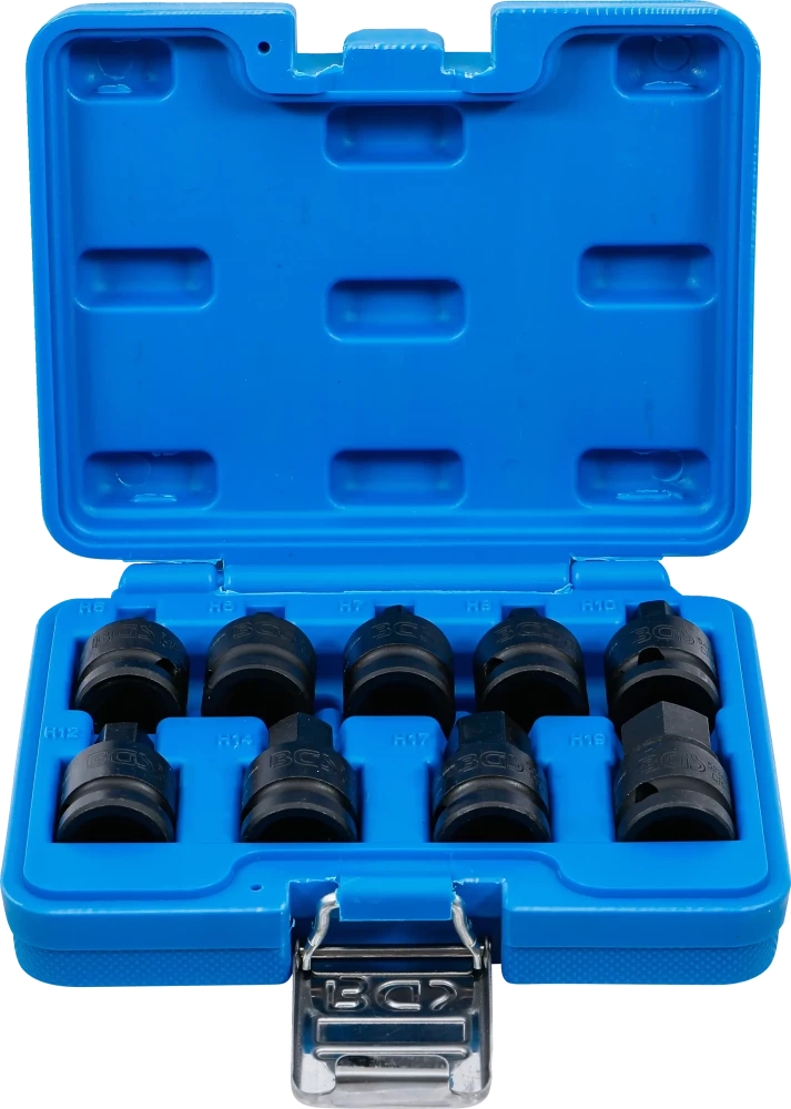 Levegős dugókulcskészlet | 12,5 mm (1/2") | Belső hatszögletű 5 - 19 mm | 9 darabos