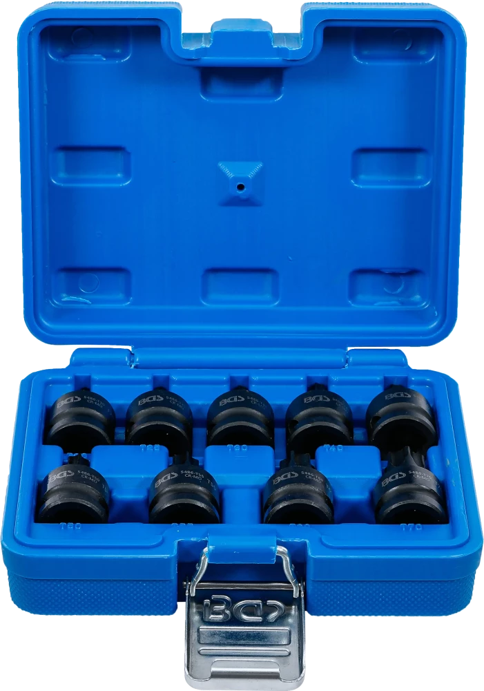 Levegős dugókulcskészlet | 12,5 mm (1/2") | T-profil (Torx) T20 - T70 | 9 darabos