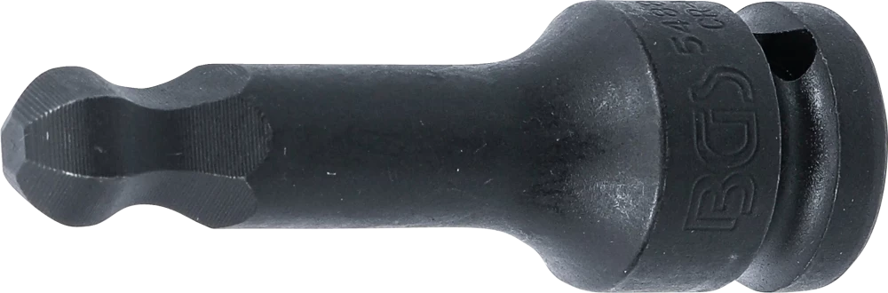 Levegős dugókulcs | Hossz 75 mm | 12,5 mm (1/2") | Belső hatszögletű gömbfejes 12 mm