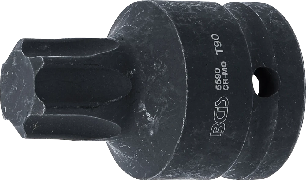 Levegős dugókulcs | Hossz 60 mm | 20 mm (3/4") | T-profil (Torx) T90