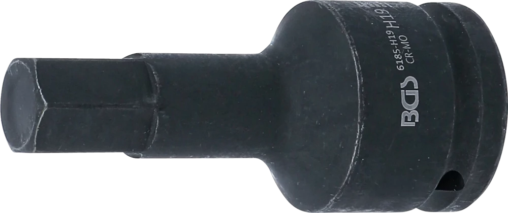 Levegős dugókulcs | Hossz 100 mm | 20 mm (3/4") | Belső hatszögletű 19 mm