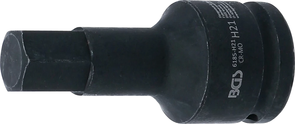 Levegős dugókulcs | Hossz 100 mm | 20 mm (3/4") | Belső hatszögletű 21 mm