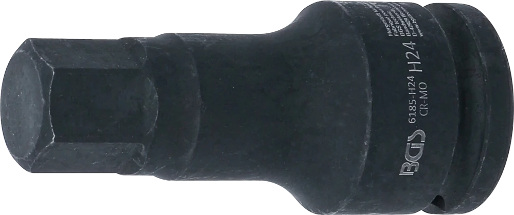 Levegős dugókulcs | Hossz 100 mm | 20 mm (3/4") | Belső hatszögletű 24 mm