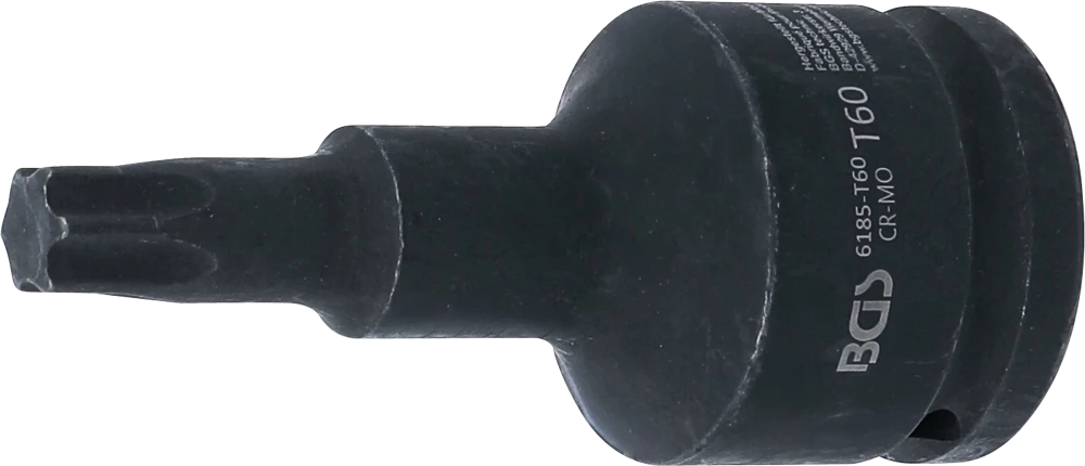 Levegős dugókulcs | Hossz 100 mm | 20 mm (3/4") | T-profil (Torx) T60