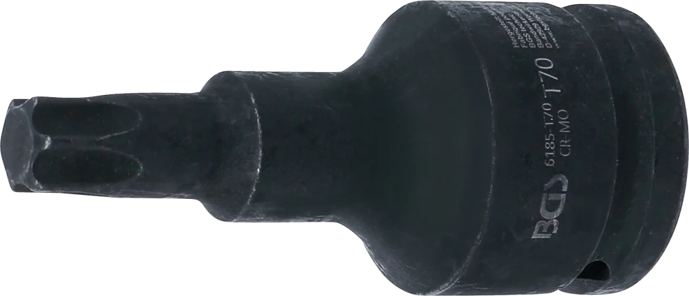 Levegős dugókulcs | Hossz 100 mm | 20 mm (3/4") | T-profil (Torx) T70