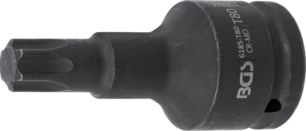 Levegős dugókulcs | Hossz 100 mm | 20 mm (3/4") | T-profil (Torx) T80