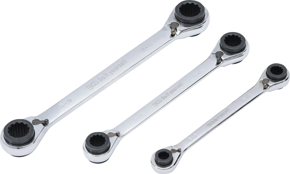 Ratschen-Ringschlüssel-Satz | 4-in-1 | SW 8 x 9 - 18 x 19 mm