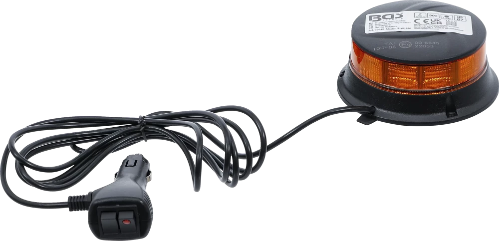 Forgó jelzőfény| sárga | mágnessel | 12 V / 24 V | Ø 130 mm