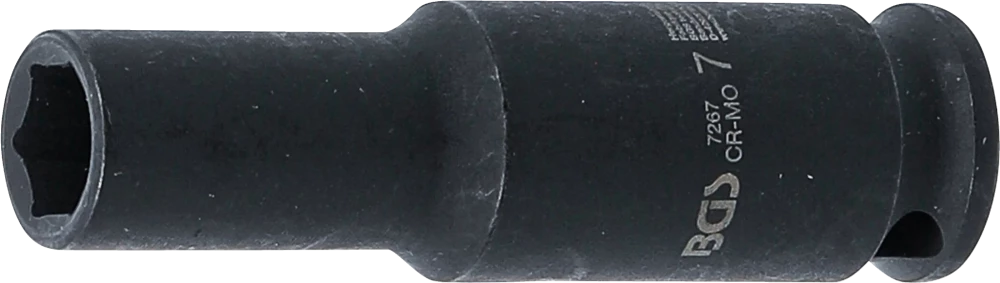 Levegős dugókulcs hatszögletű, mély | 6,3 mm (1/4") | 7 mm