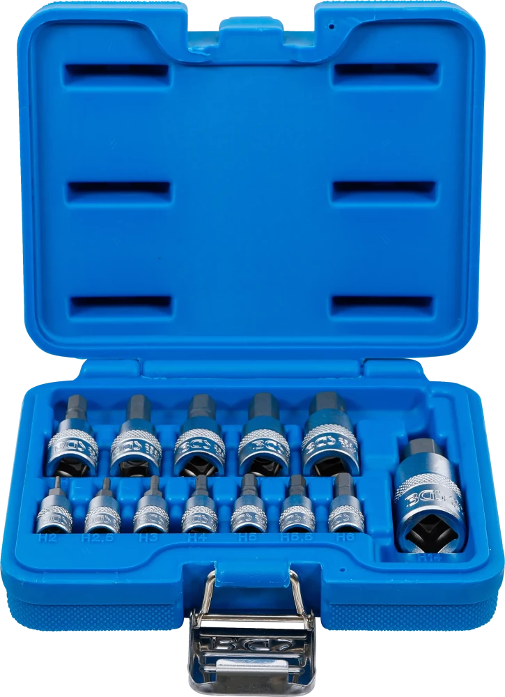 Behajtófej-készlet | 6,3 mm (1/4") / 10 mm (3/8") / 12,5 mm (1/2") | Belső hatszögletű 2 - 14 mm | 13 darabos