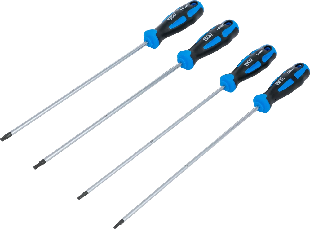 Csavarhúzó készlet | extra hosszú | T-profil (Torx) | T15 - T30 | 4 darabos