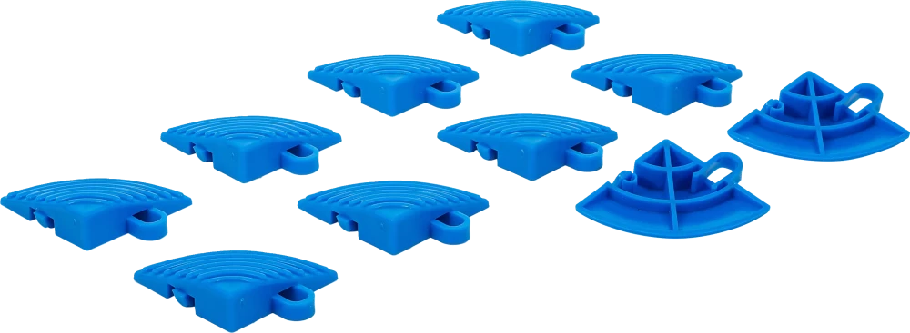 Műanyag csempe sarki elemkészlet | kattintás rendszer | 57 x 57 x 18 mm | 10 darabos