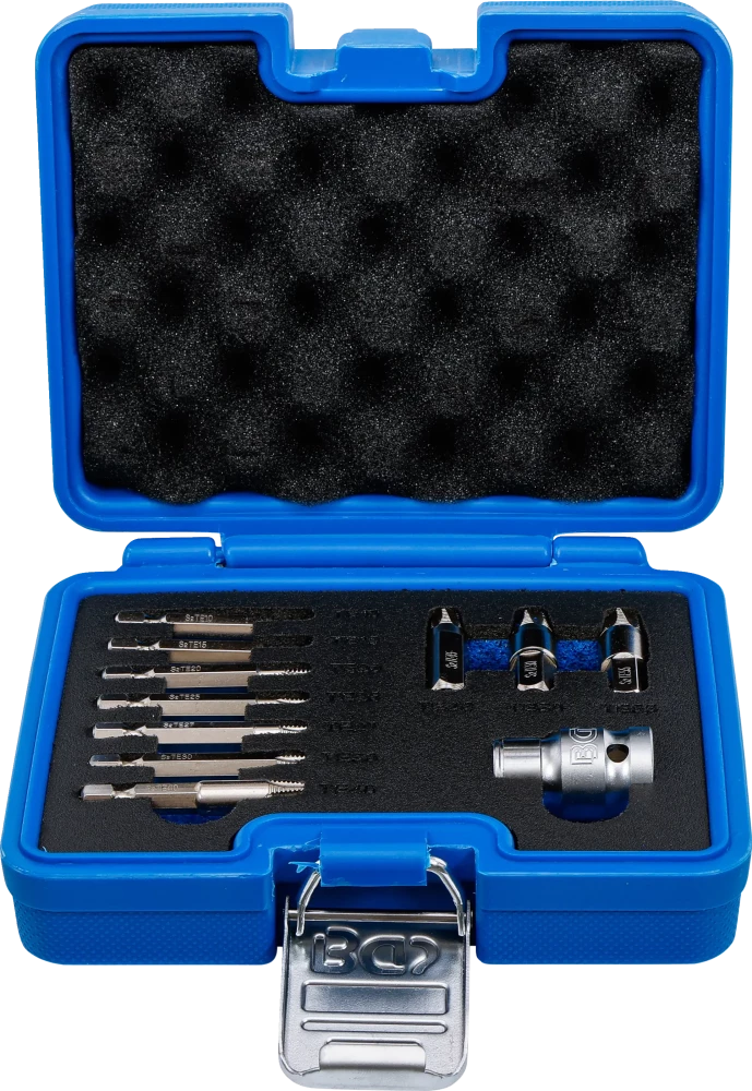 Csavarkiszedő készlet | hibás T-profilhoz (Torx) T10 - T55 | 11 darabos