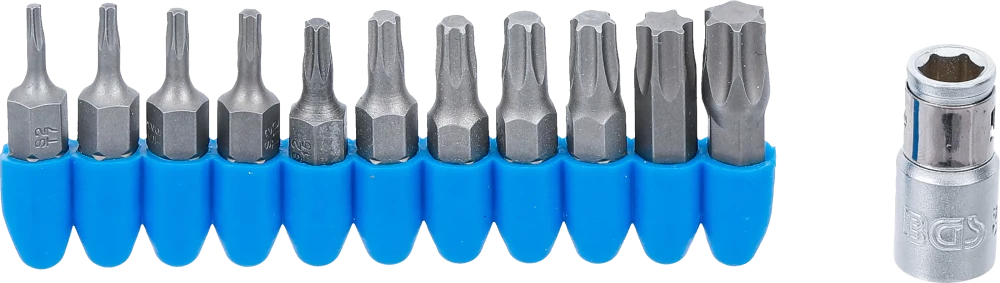 Behajtófej készlet | Külső hatszögletű 6,3 mm (1/4") | T-profil (Torx) | 11 darabos