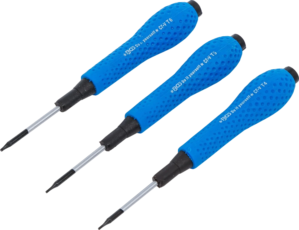 Műszerész csavarhúzó készlet | T-profil (Torx) T4 / T5 / T6 | 3 darabos