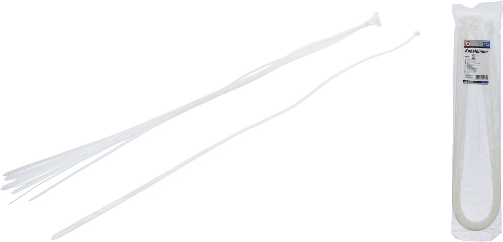 BGS Diy 80779 | Assortimento fascette per cavi | bianche | 8,0 x 1000