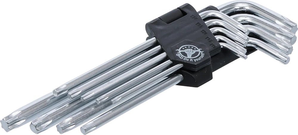 Derékszögű kulcs készlet | hosszú | T-profil (Torx) | T10 - T50 | 9 darabos
