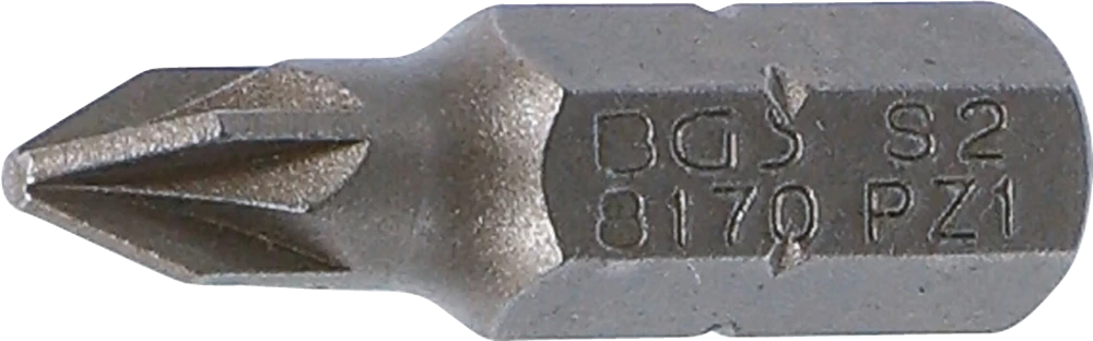 Behajtófej | Hossz 25 mm | Külső hatszögletű 6,3 mm (1/4") | Csillag PZ1