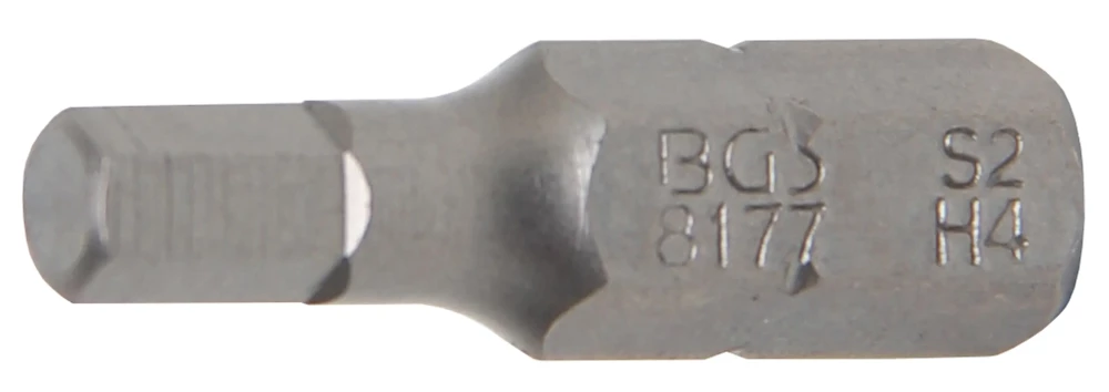 Behajtófej | Hossz 25 mm | Külső hatszögletű 6,3 mm (1/4") | Belső hatszögletű 4 mm