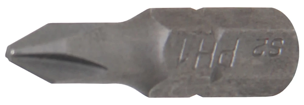 Behajtófej | Hossz 25 mm | Külső hatszögletű 6,3 mm (1/4") | Csillag PH1