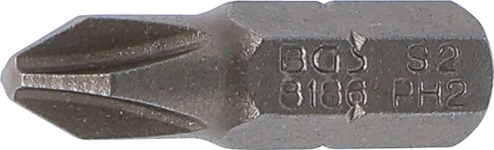 Behajtófej | Hossz 25 mm | Külső hatszögletű 6,3 mm (1/4") | Csillag PH2