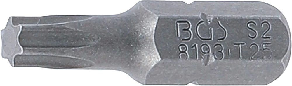 Behajtófej | Hossz 25 mm | Külső hatszögletű 6,3 mm (1/4") | T-profil (Torx) T25