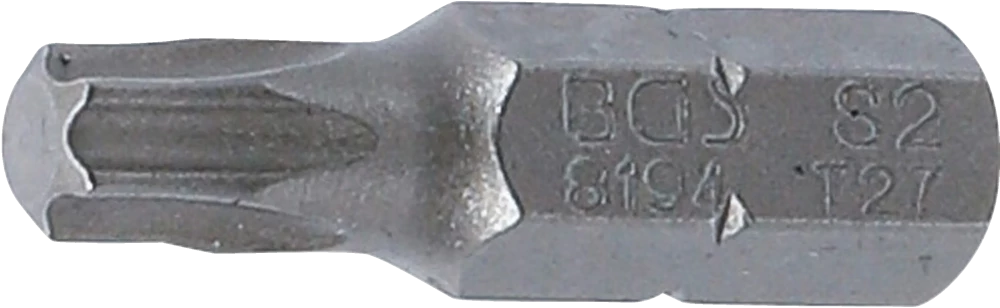 Behajtófej | Hossz 25 mm | Külső hatszögletű 6,3 mm (1/4") | T-profil (Torx) T27