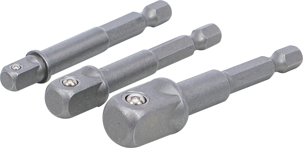 Adapterkészlet fúrógépekhez | 6,3 mm (1/4") | 6,3 mm (1/4") / 10 mm (3/8") / 12,5 mm (1/2") | 3 darabos