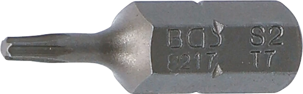 Behajtófej | Hossz 25 mm | Külső hatszögletű 6,3 mm (1/4") | T-profil (Torx) T7