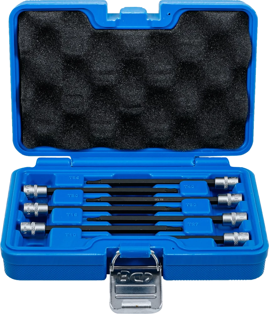 Behajtófej-készlet | 6,3 mm (1/4") | T-profil (Torx) gömbfejes T10 - T40 | 7 darabos