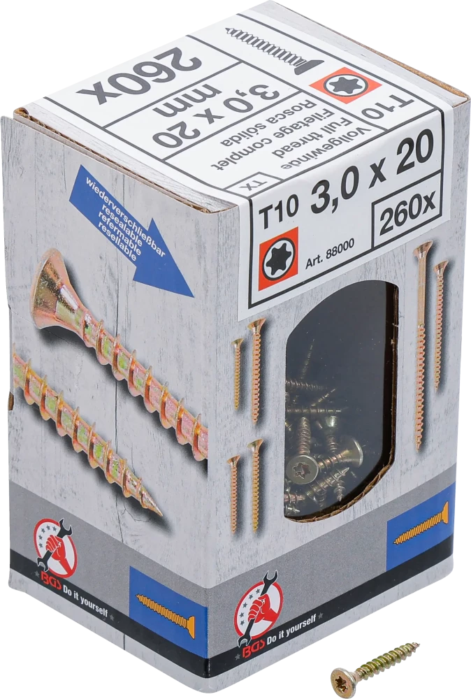 Univerzális csavarok | T-profil (Torx) T10 | 3,0 x 20 mm | 260 db