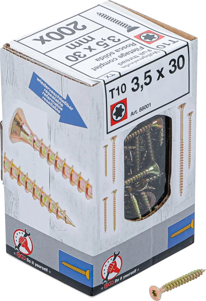 Univerzális csavarok | T-profil (Torx) T10 | 3,5 x 30 mm | 200 db