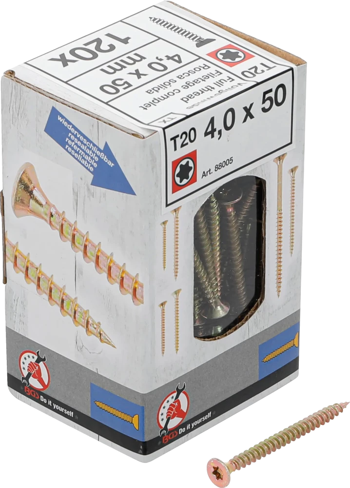Univerzális csavarok | T-profil (Torx) T20 | 4,0 x 50 mm | 120 db