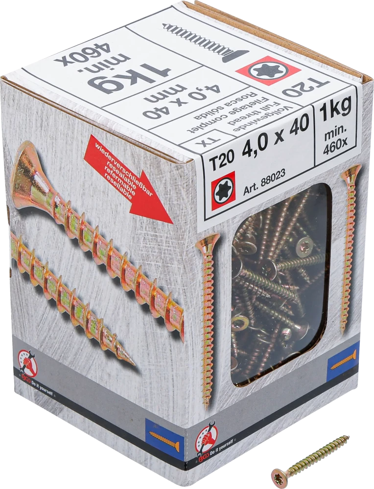 Univerzális csavarok | T-profil (Torx) T20 | 4,0 x 40 mm | 1 kg / 460 db