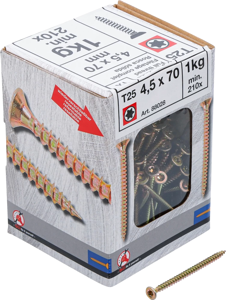 Univerzális csavarok | T-profil (Torx) T20 | 4,5 x 70 mm | 1 kg / 210 db