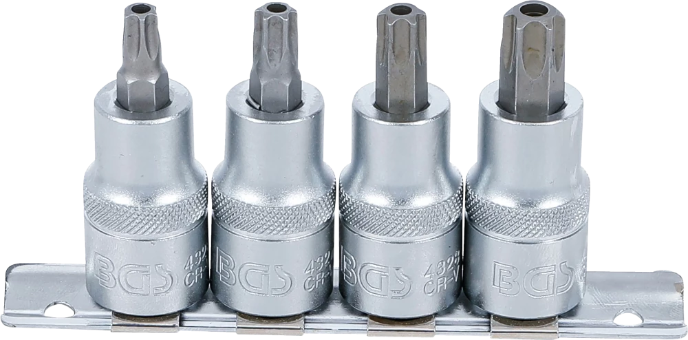 Behajtófej-készlet | 12,5 mm (1/2") | T-profil (Torx) T40 furattal - T55 | 4 darabos