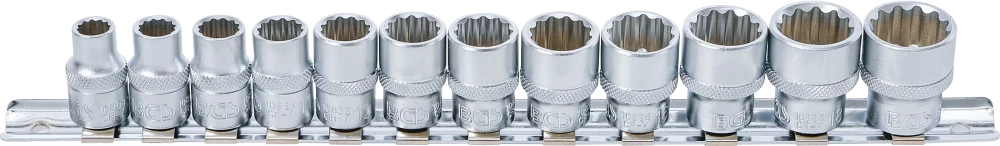 Dugókulcskészlet, tizenkétszögletű | 10 mm (3/8") | 8 - 19 mm | 12 darabos