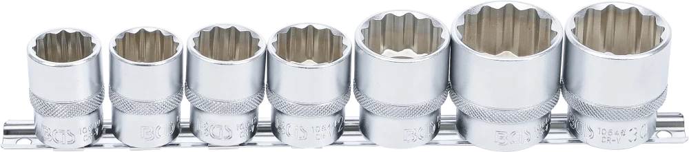 Dugókulcskészlet, tizenkétszögletű | 12,5 mm (1/2") | 20 - 32 mm | 7 darabos