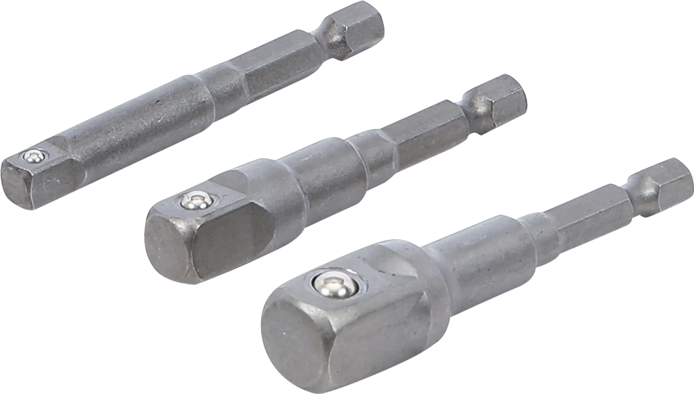 Adapterkészlet fúrógépekhez | Külső hatszögletű kulcsnyílású hajtás 6,3 mm (1/4") | Külső hatszögletű 6,3 mm (1/4"), 10 mm (3/8"), 12,5 mm (1/2"), 3 darabos