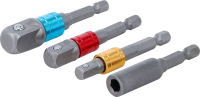 Adapterkészlet fúrógépekhez | színes | Külső hatszögletű kulcsnyílású hajtás 6,3 mm (1/4") | 6,3 mm (1/4"), 10 mm (3/8"), 12,5 mm (1/2"), Belső hatszögletű 6,3 mm (1/4") | 4 darabos