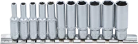 Dugókulcskészlet, hatszögletű, mély | 6,3 mm (1/4") | 4 - 13 mm | 11 darabos