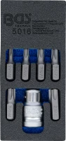 Csavarhúzó-behajtófej készlet | Külső hatszögletű 10 mm (3/8") | T-profil (Torx) | 7 darabos