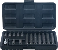 Behajtófej készlet | külső hatszögletű kulcsnyílású hajtás 10 mm (3/8") | T-profil (Torx) | 15 darabos