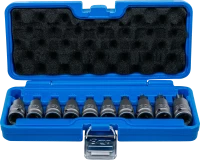 Levegős dugókulcskészlet | 12,5 mm (1/2") | T-profil (Torx) T20 - T70 | 10 darabos