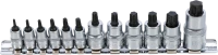 Behajtófej-készlet | extra rövid | T-profil (Torx) T8 - T60 | 12 darabos