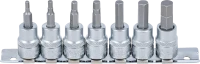 Behajtófej-készlet | 10 mm (3/8") | Belső hatszögletű 1/8" - 3/8" | coll méretek | 7 darabos
