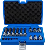 Behajtófej-készlet | 6,3 mm (1/4") / 12,5 mm (1/2") | (XZN) | 18 darabos
