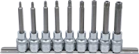 Behajtófej-készlet | 12,5 mm (1/2") | T-profil (Torx) furattal | 9 darabos